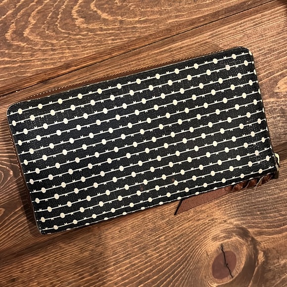 Navy accent leather wallet - Picture 5 of 5